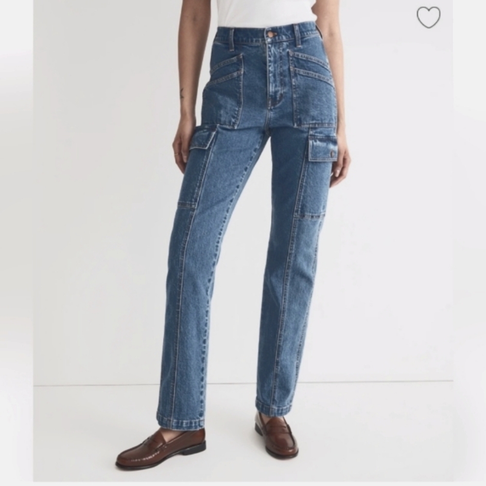 Madewell 90's Straight Cargo High Rise Jeans SZ 25‎ X 29